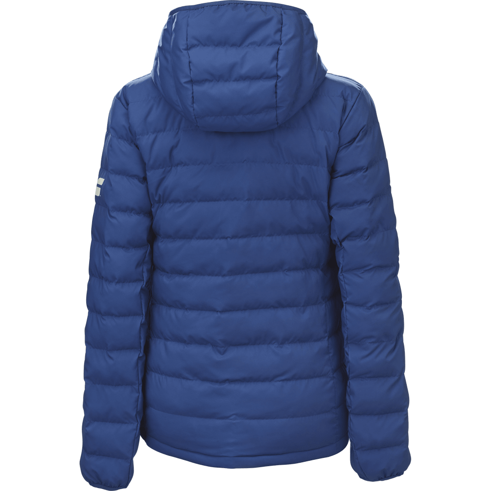 Babolat Exercise Padded Jacket for women in blue, back view