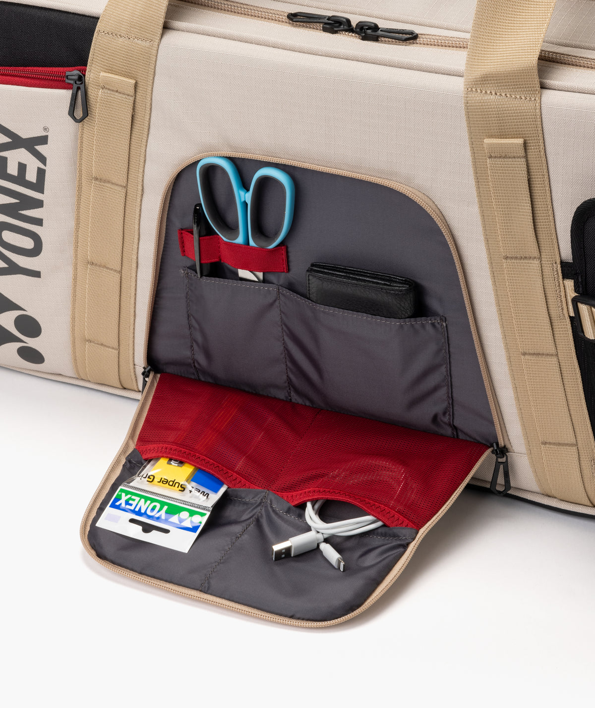 Yonex Gearlogic Tournament Bag - Beige, interior
