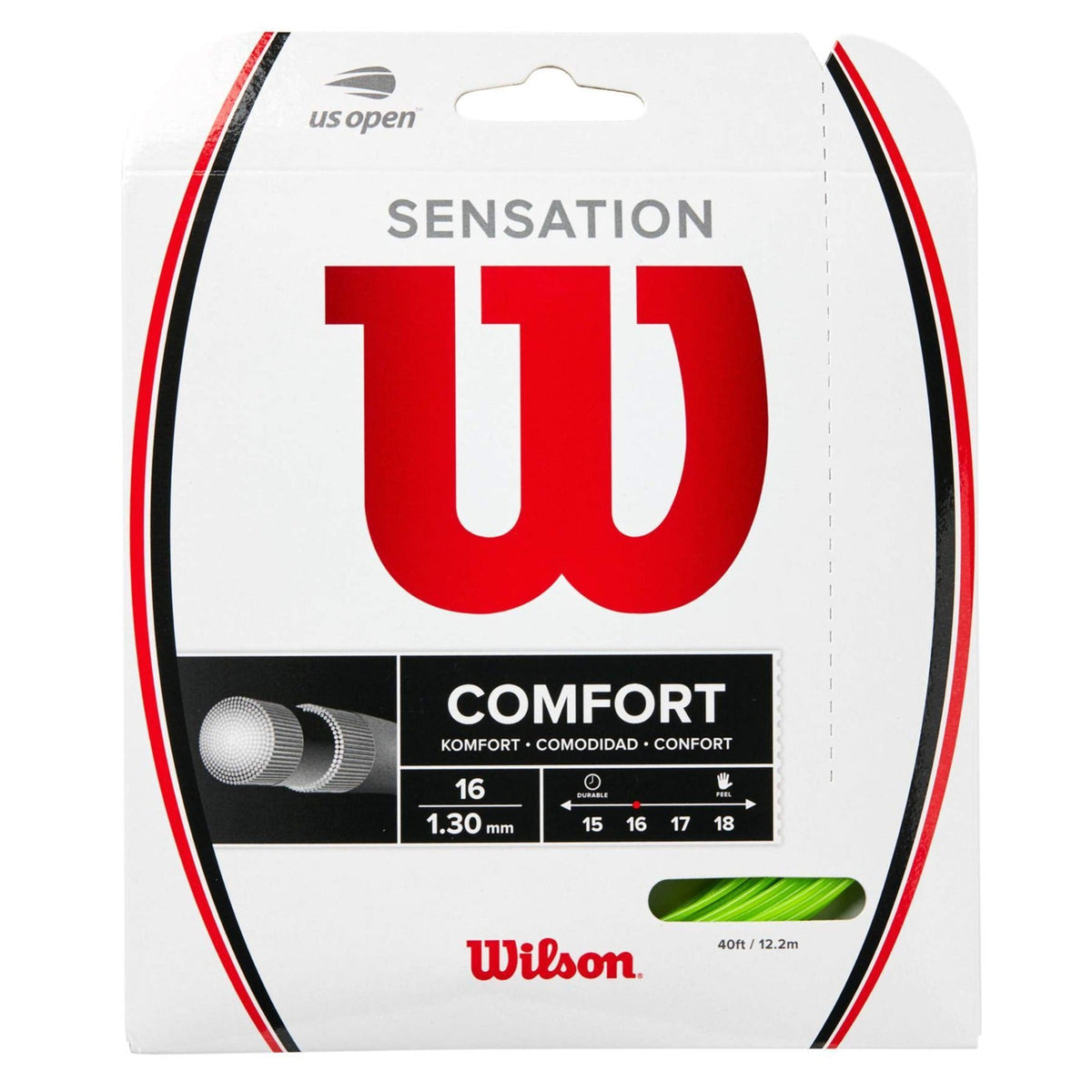 Wilson Sensation 16 neon green tennis string set