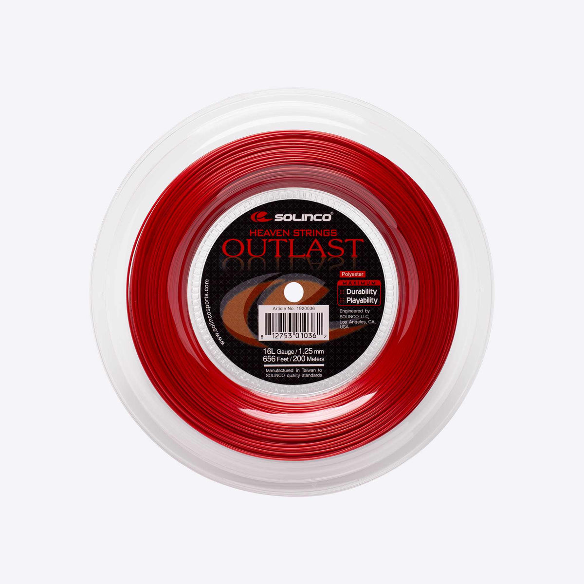 Solinco Outlast tennis string reel packaging