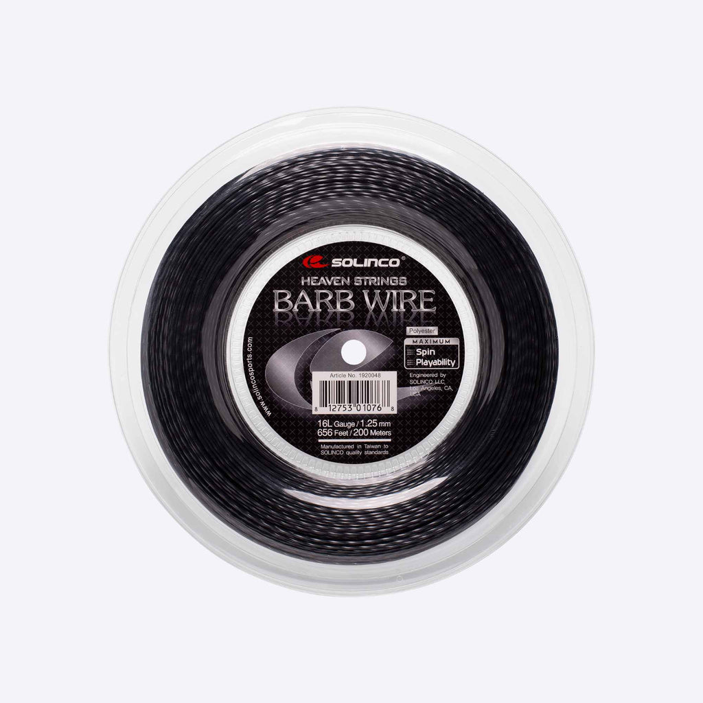 Solinco Barb Wire tennis string reel packaging