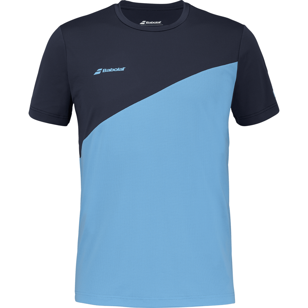 Babolat Drive Crew Neck Tee in drive blue, front view
