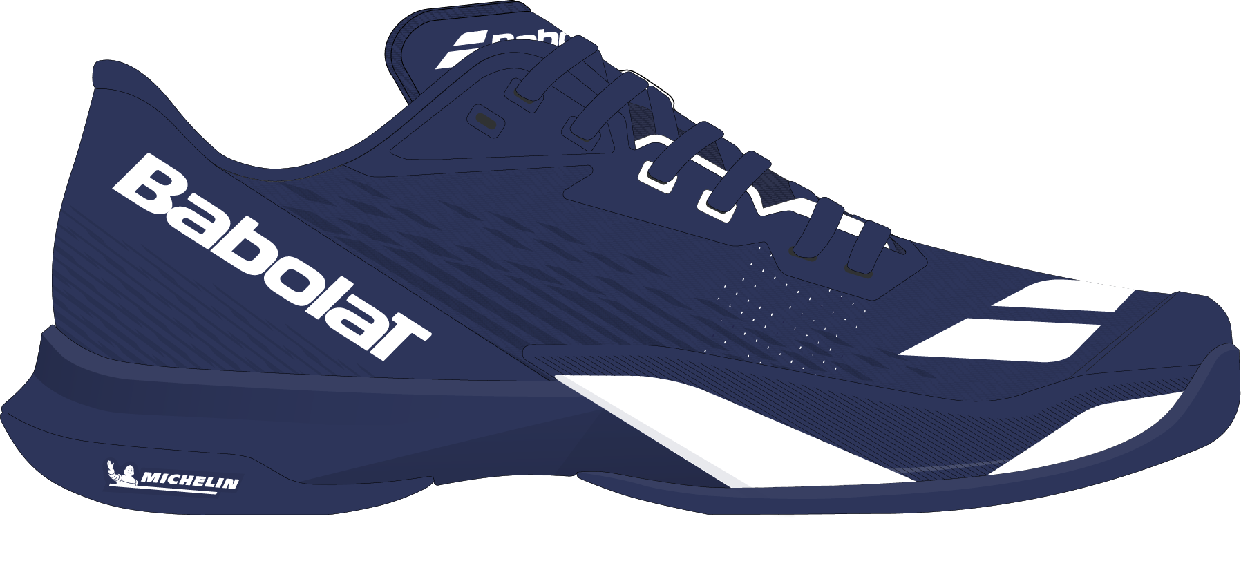 Babolat Jet Mach 4 All Court Men Wide - Dark Blue/White 4131