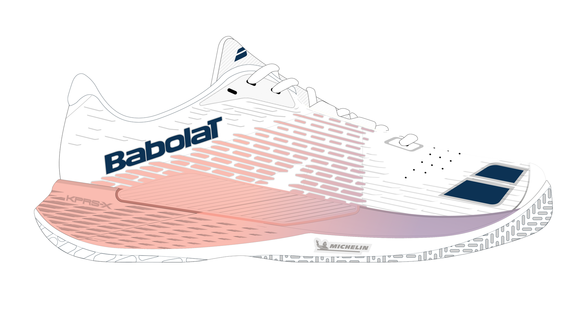 Babolat Propulse Storm All Court Women - White / Sunset 1120