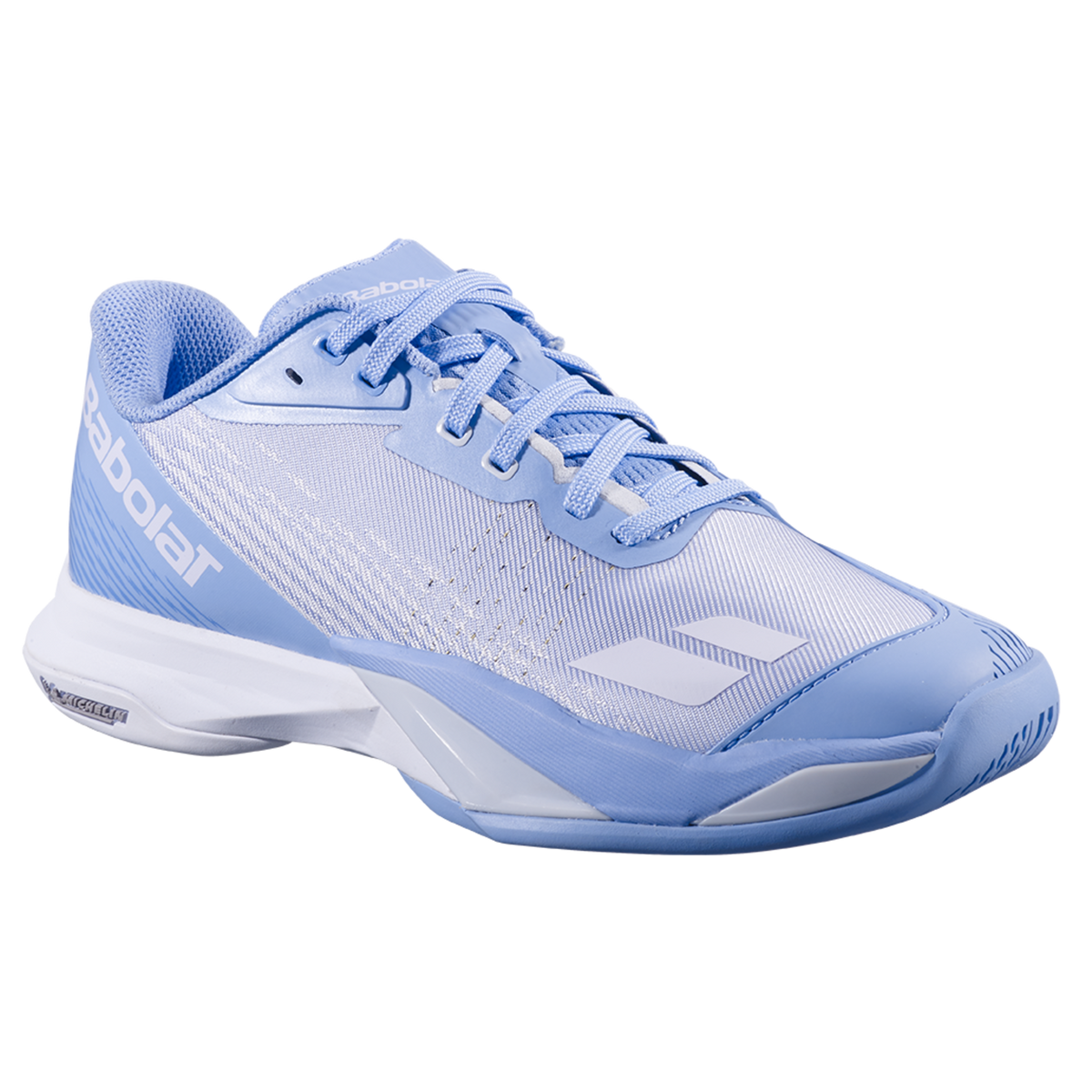 Babolat Jet Mach 4 All Court Women - Lavender/White, three-quarter view