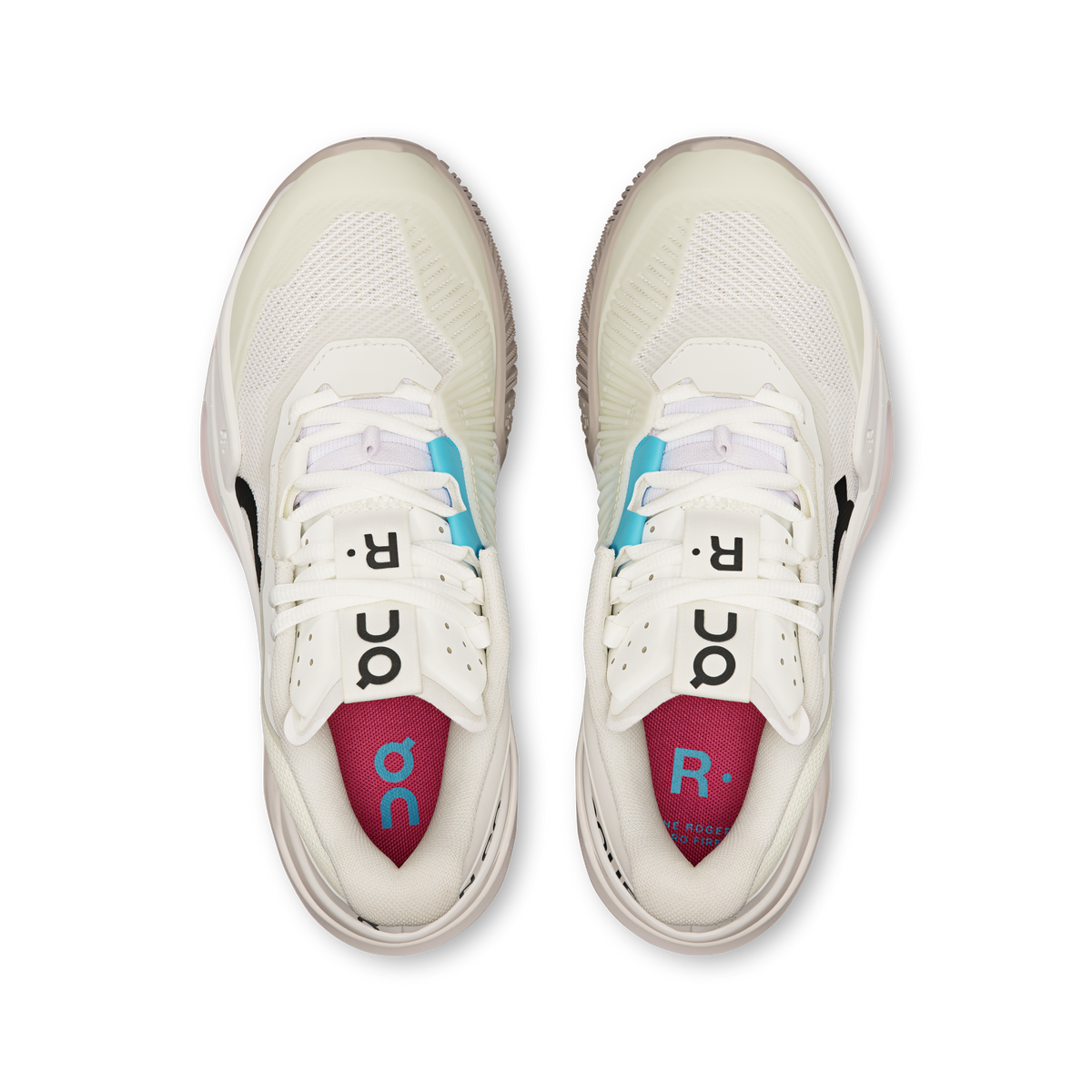 On THE ROGER Pro Fire Women's White/Pink tennis shoe