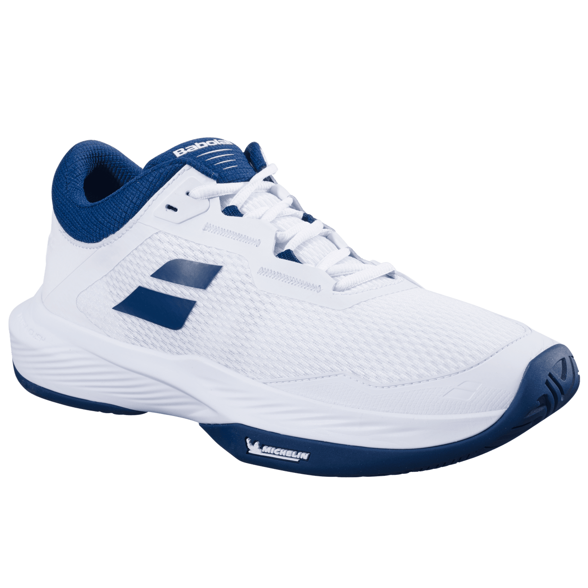 Babolat SFX4 All Court Men - White/Navy, three-quarter view