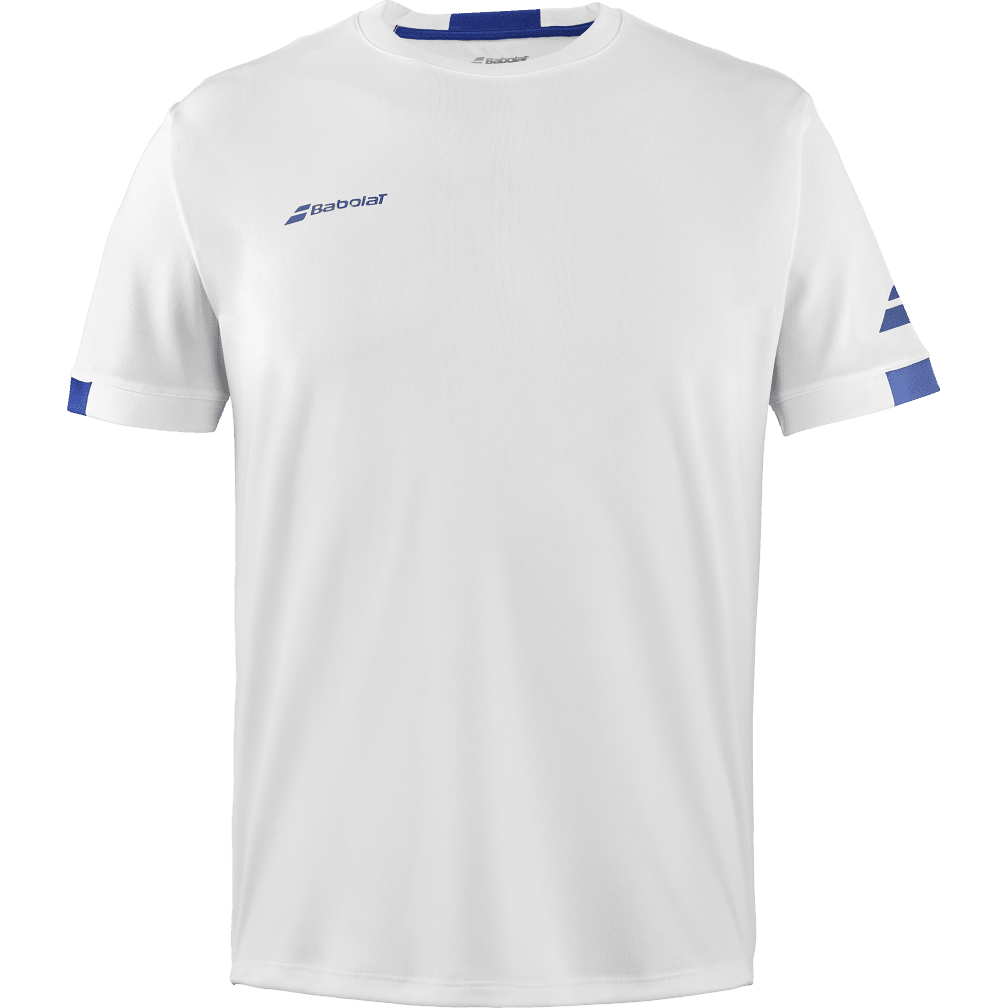 Babolat Play Crew Neck Tee for juniors in white, front view