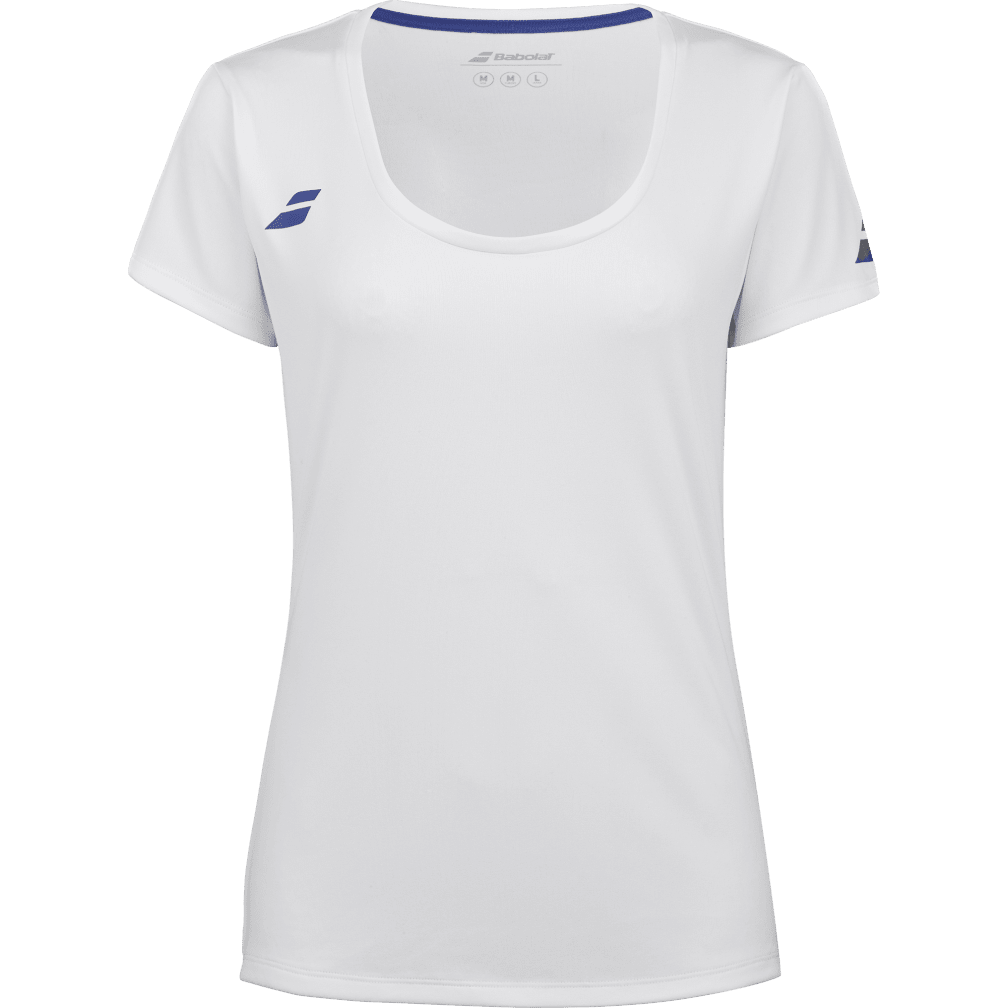 Babolat Play Cap Sleeve Top for juniors in white, front view