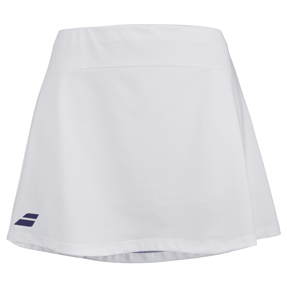 Babolat Play Skirt for juniors in white, front view