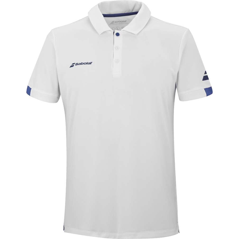 Babolat Play Polo in white, front view