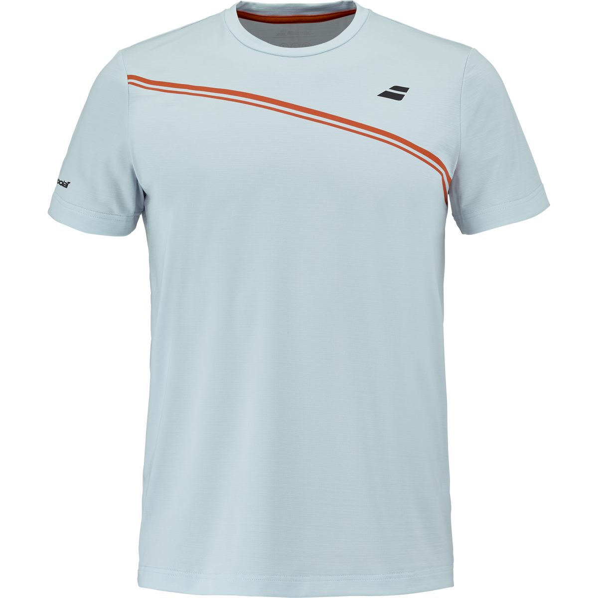 Babolat Play Crew Neck Tee in blue and red, front view