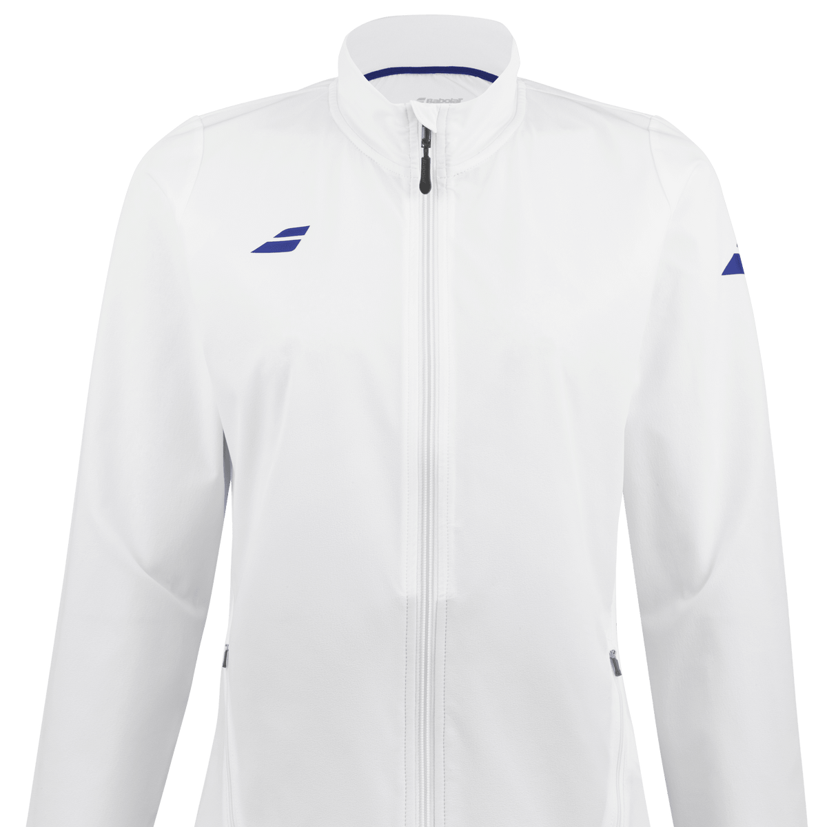 Babolat Play Jacket for women in white, front view