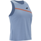 Babolat Play Tank Top for women in blue and red, three-quarter right view