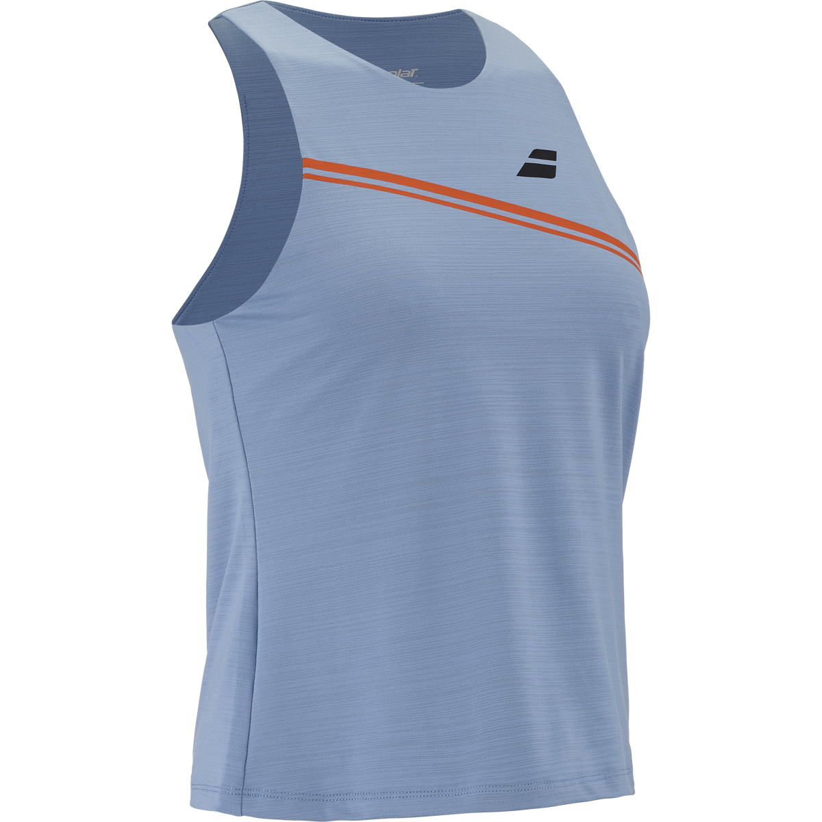 Babolat Play Tank Top for women in blue and red, three-quarter right view