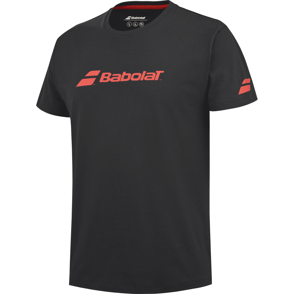 Babolat Exercise Tee in black, three-quarter left view