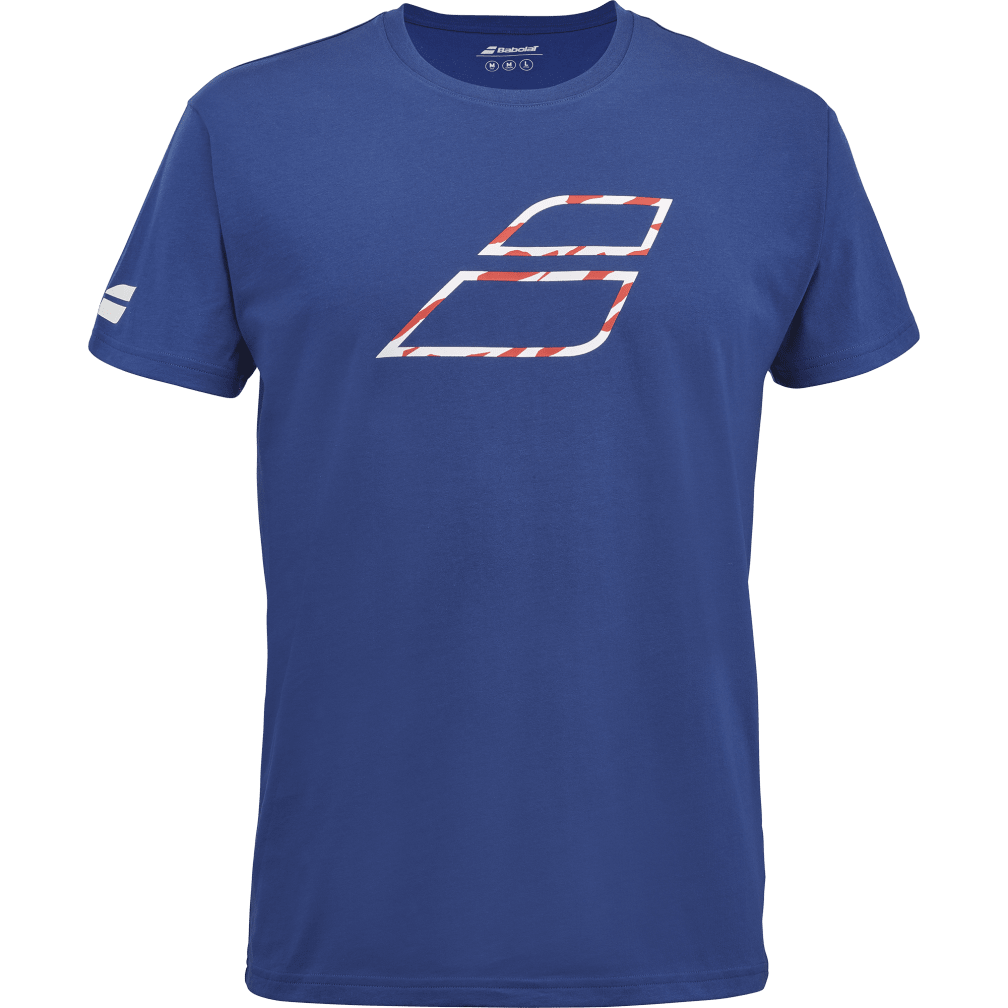 Babolat Exercise Big Flag Tee in navy, front view