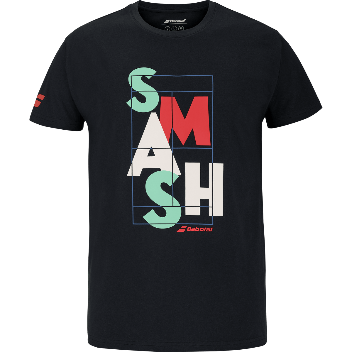 Babolat Exercise Message Tee in black, front view