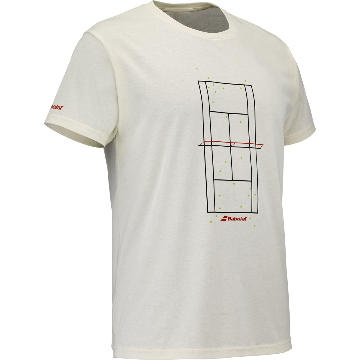 Babolat Exercise Message Tee in white, three-quarter right view