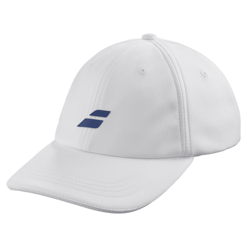Babolat Pure Logo Cap for juniors in white, three-quarter front view