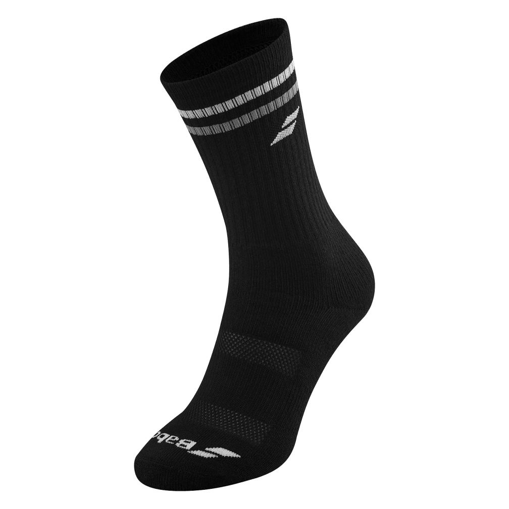 Babolat Team Single Socks in black, three-quarter front view