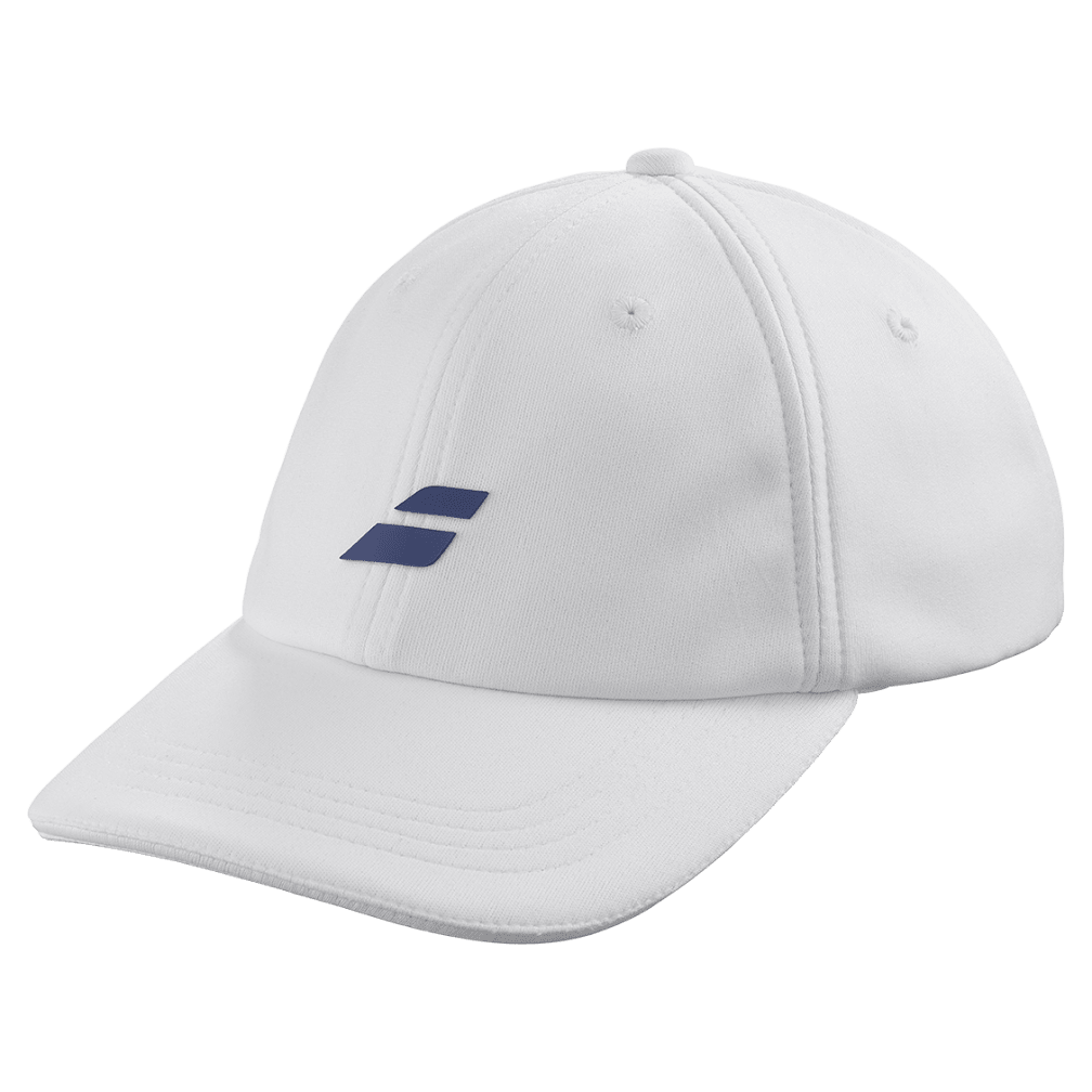 Babolat Pure Logo Cap in white, three-quarter front view