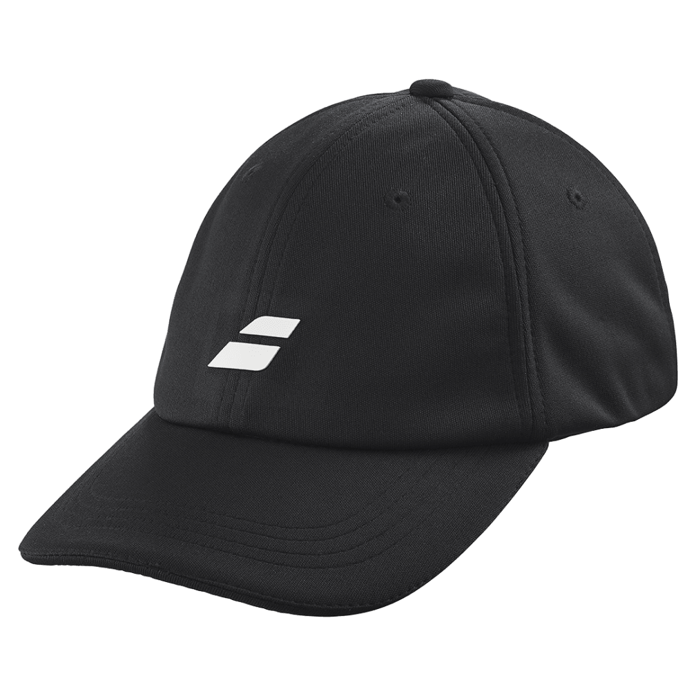 Babolat Pure Logo Cap in black, three-quarter front view