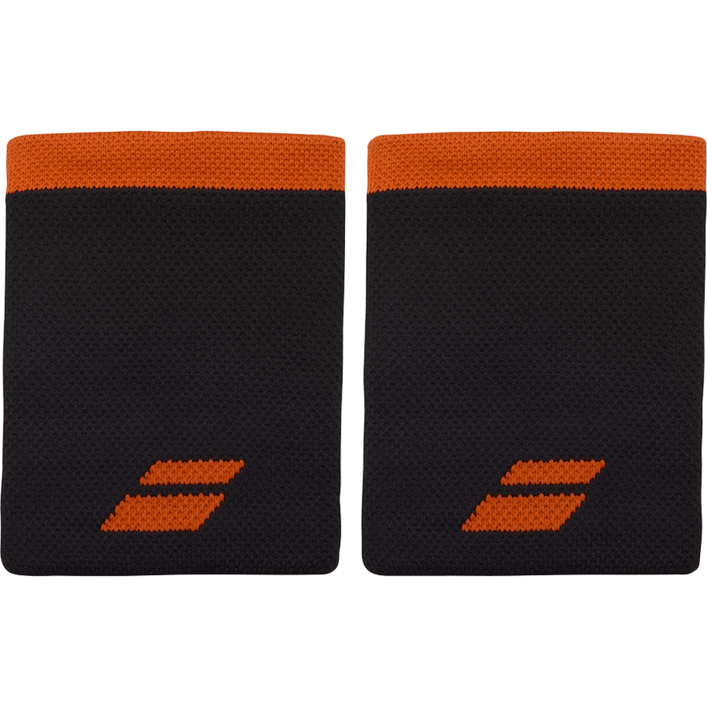 Babolat Logo Jumbo Wristband in black and red, front view