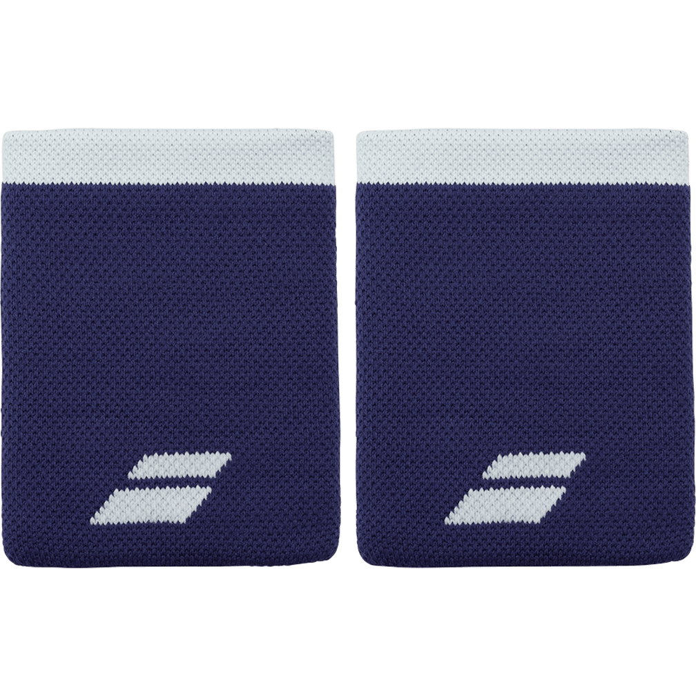 Babolat Logo Jumbo Wristband in navy, front view