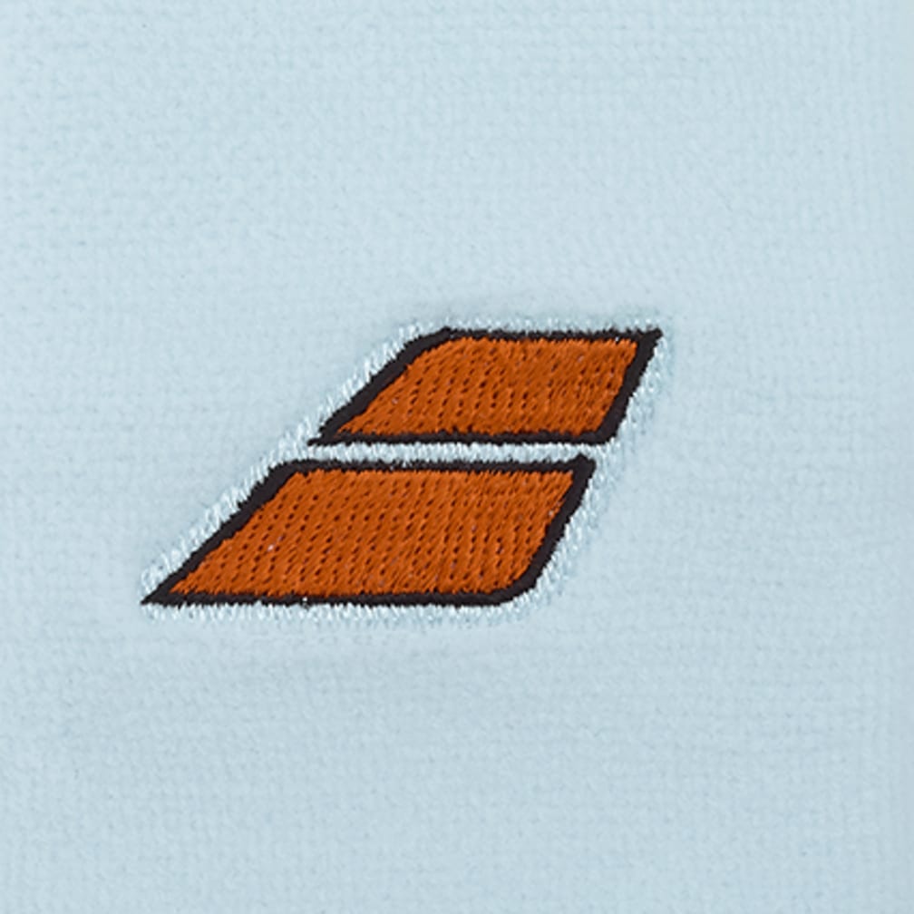 Babolat Terry Jumbo Wristband in white and orange, detail view