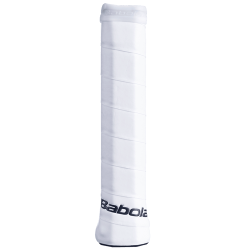 Babolat Syntec Pro grip - White, fitted to a racket handle