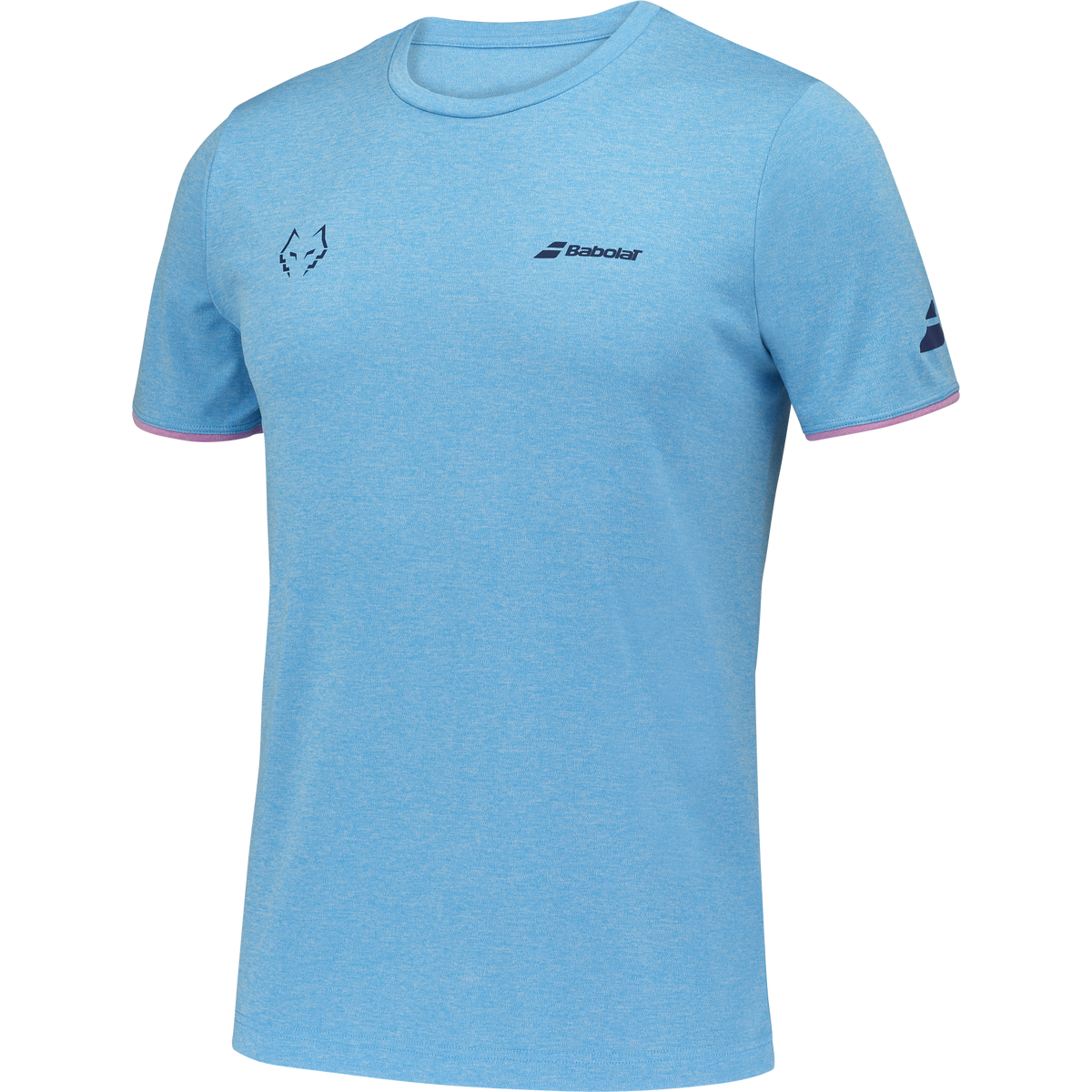 Babolat Crew Neck Tee Lebron in light blue, three-quarter left view