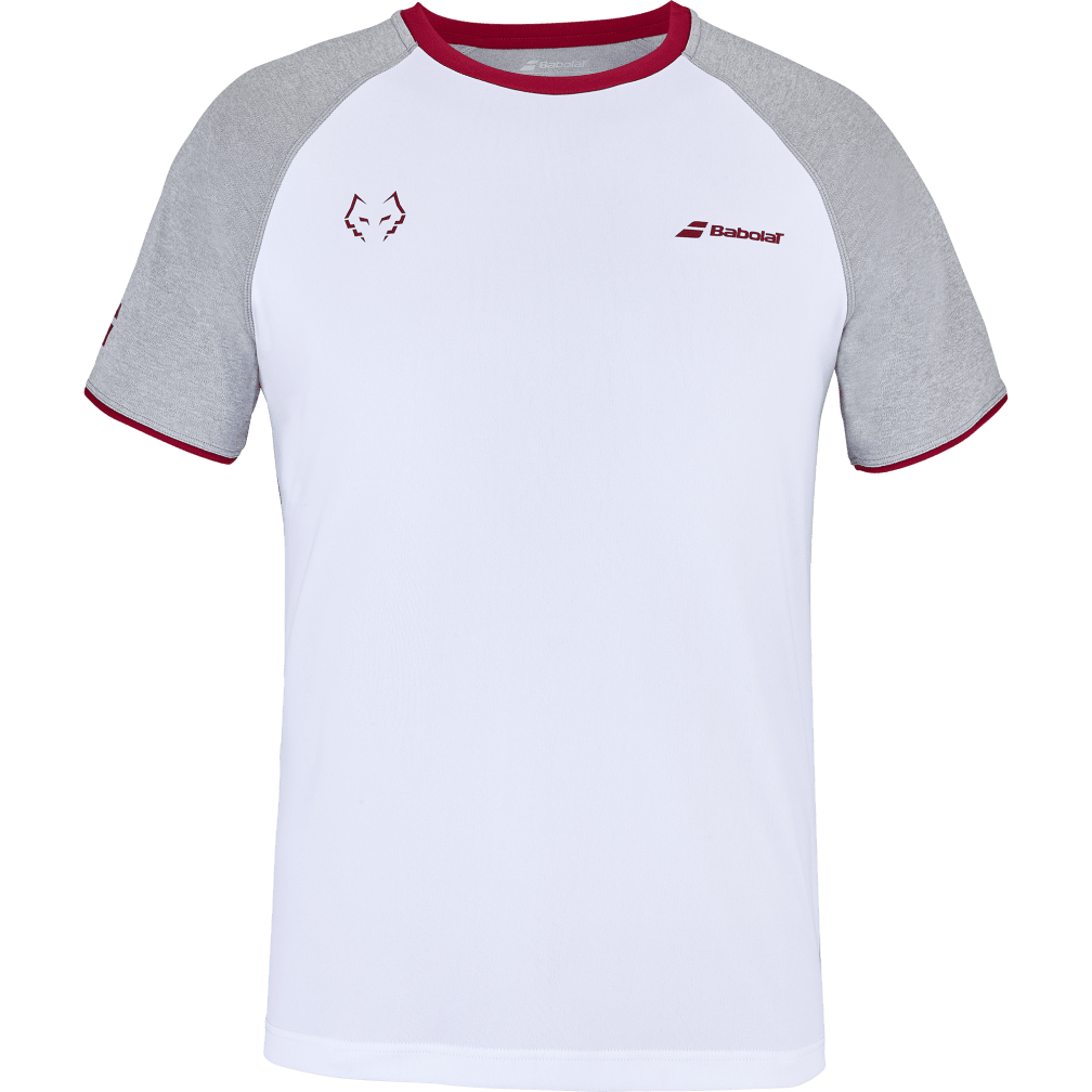 Babolat Crew Neck Tee Lebron in white, front view