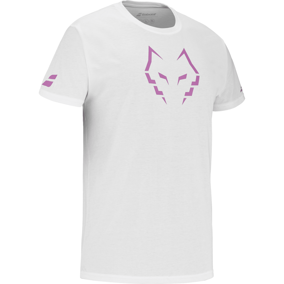 Babolat Cotton Tee Lebron in white, three-quarter right view