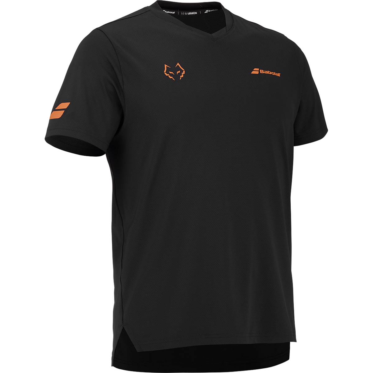 Babolat Crew Neck Tee Lebron in black, three-quarter right view