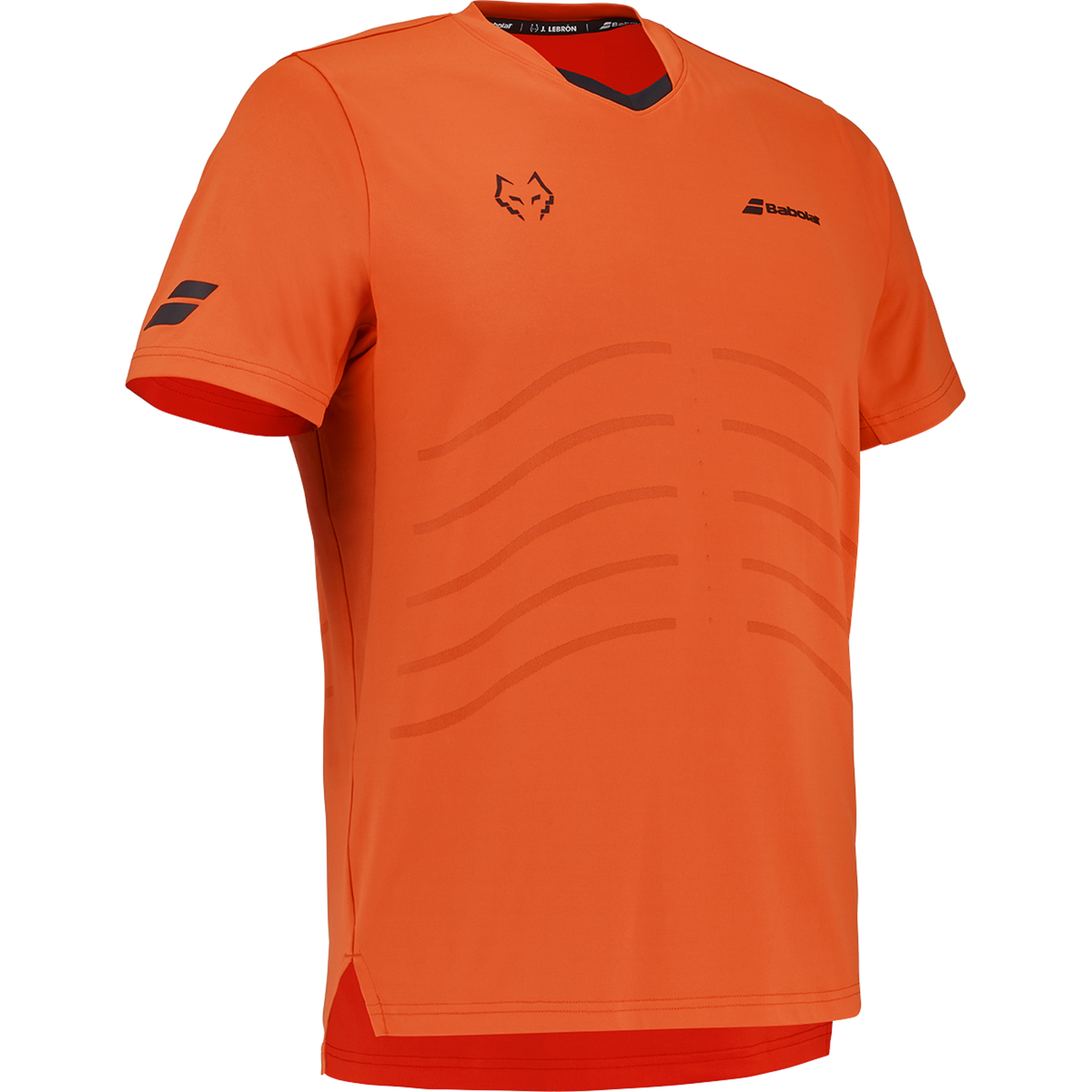 Babolat Crew Neck Tee Replica Lebron in orange, three-quarter right view
