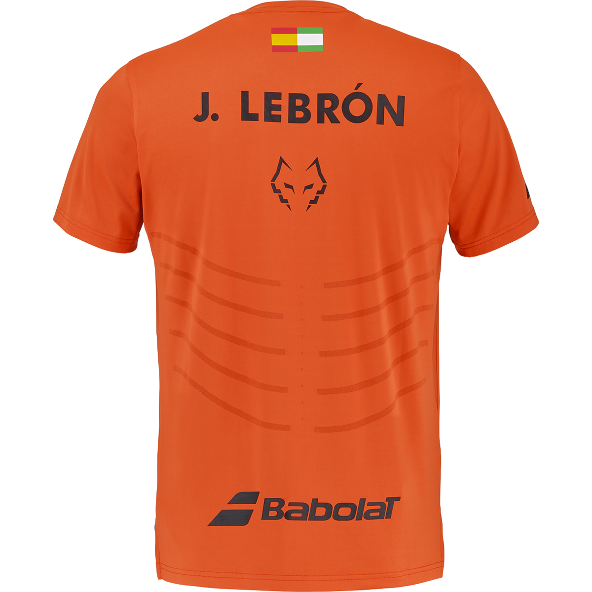 Babolat Crew Neck Tee Replica Lebron in orange, back view