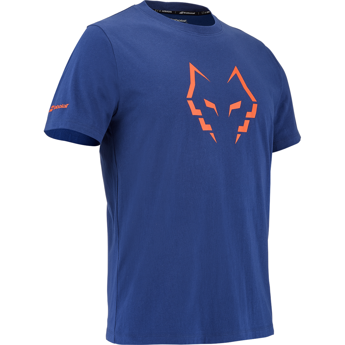 Babolat Cotton Tee Lebron in navy, three-quarter right view
