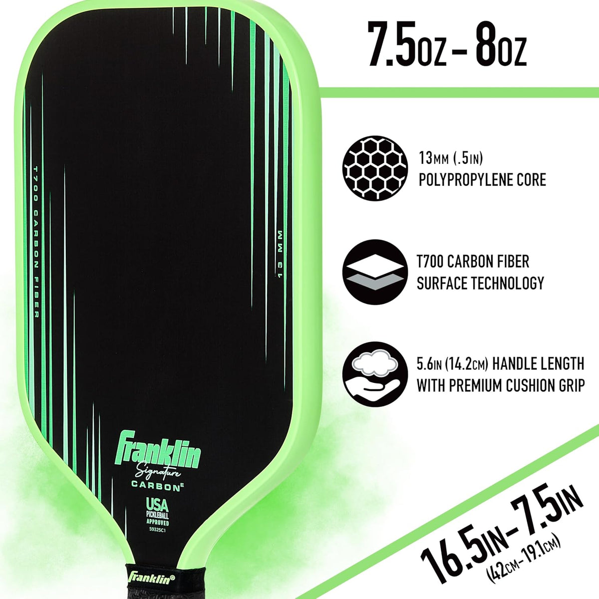 Franklin Signature Carbon Series Paddle - 13mm - Green