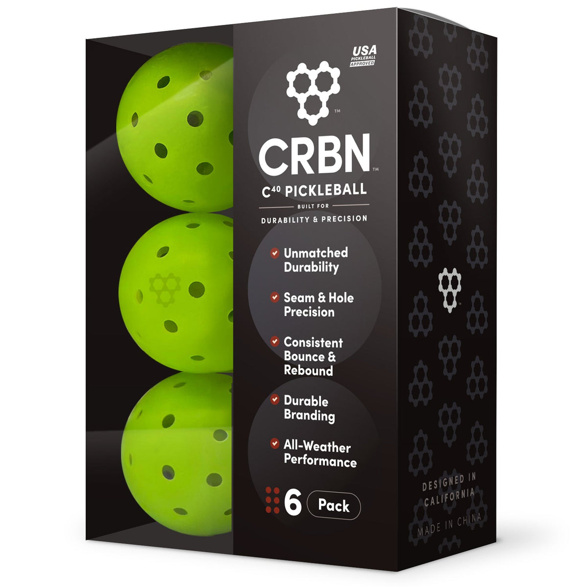 CRBN C40 Pickleballs 6 pack