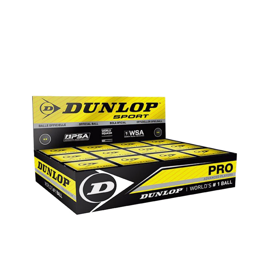 Dunlop Pro (Double Yellow Dot) 12-Ball Squash Box