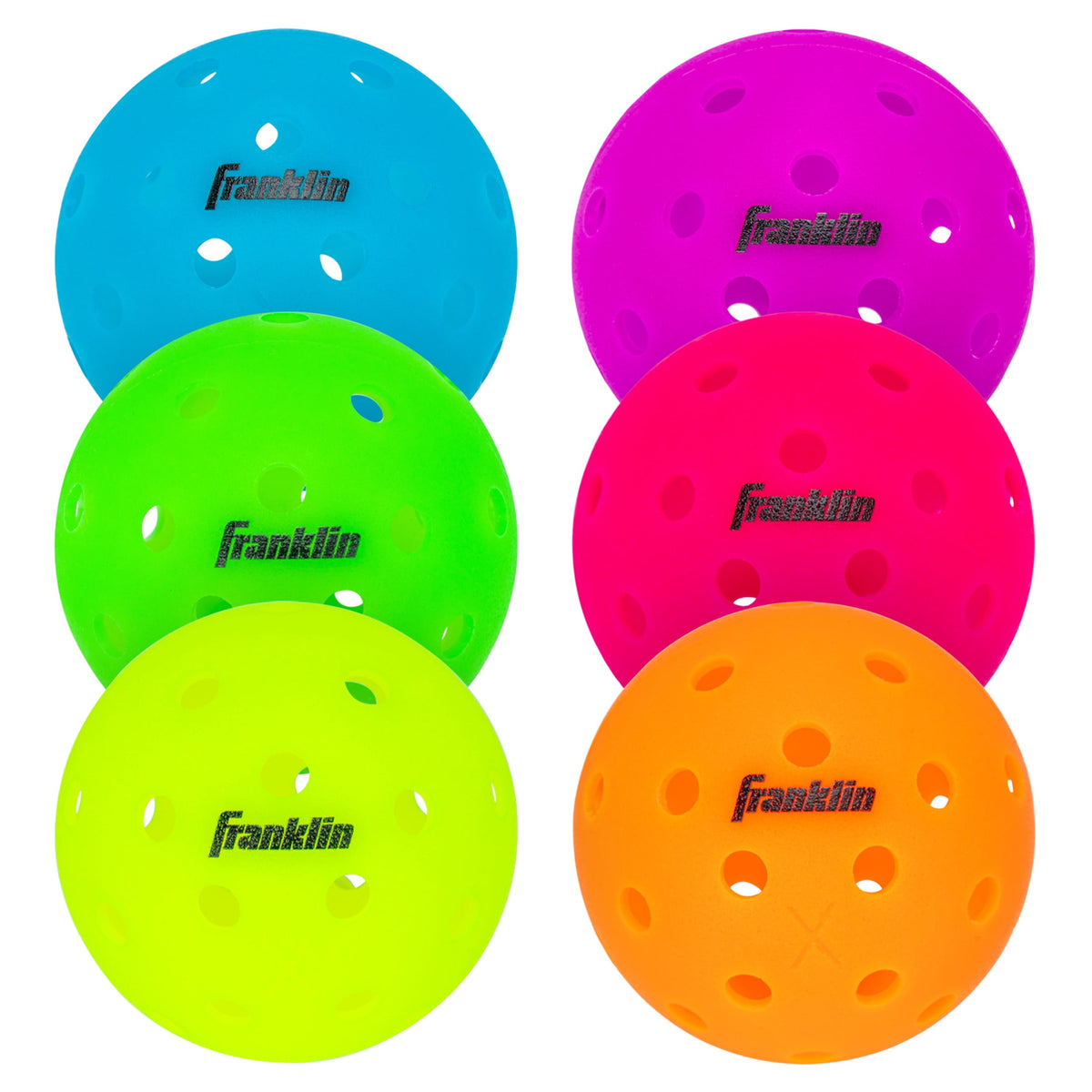 Franklin X-40 Outdoor Pickleballs 6 Pack - multicolor
