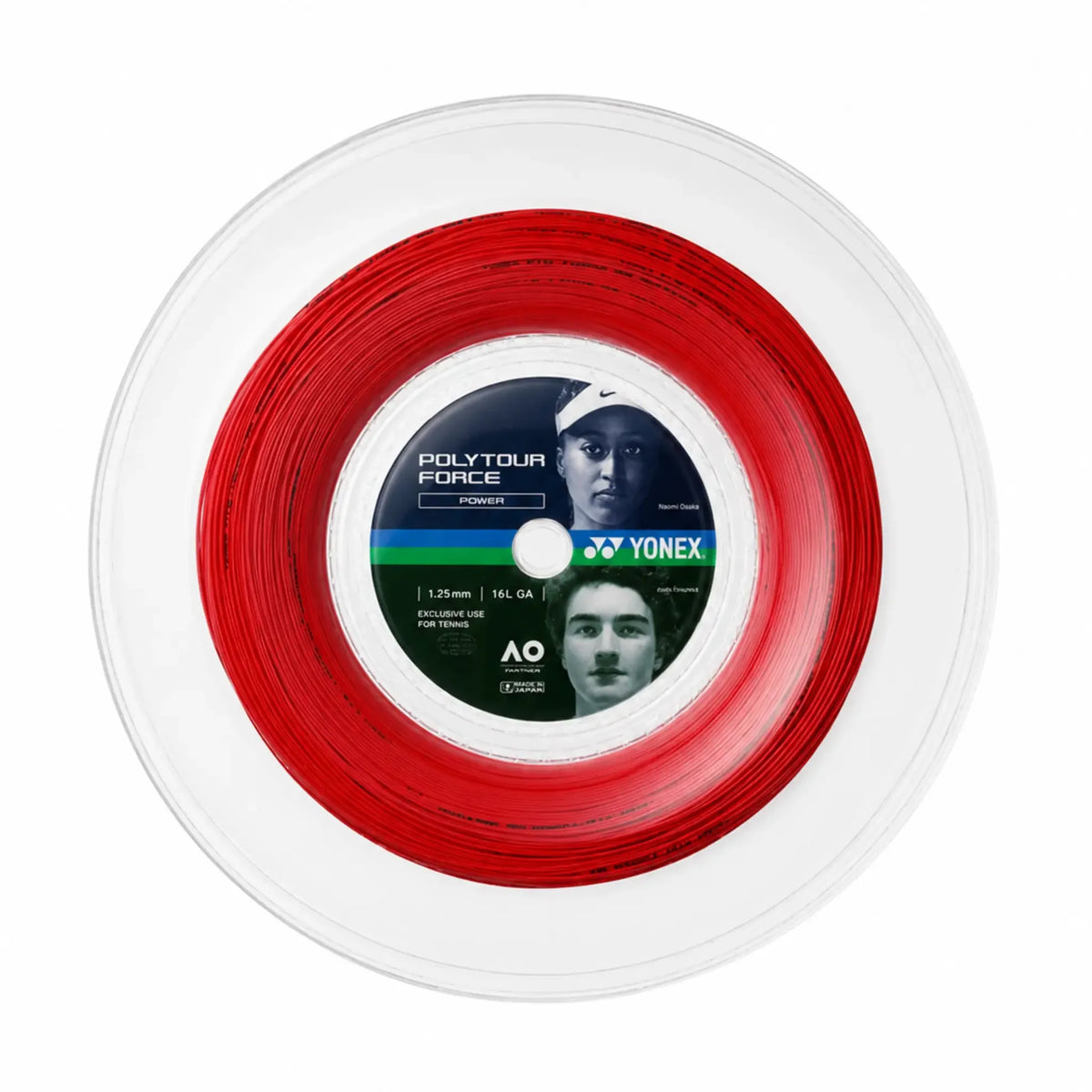 Yonex Poly Tour FORCE 125 200m Reel - Bright Red