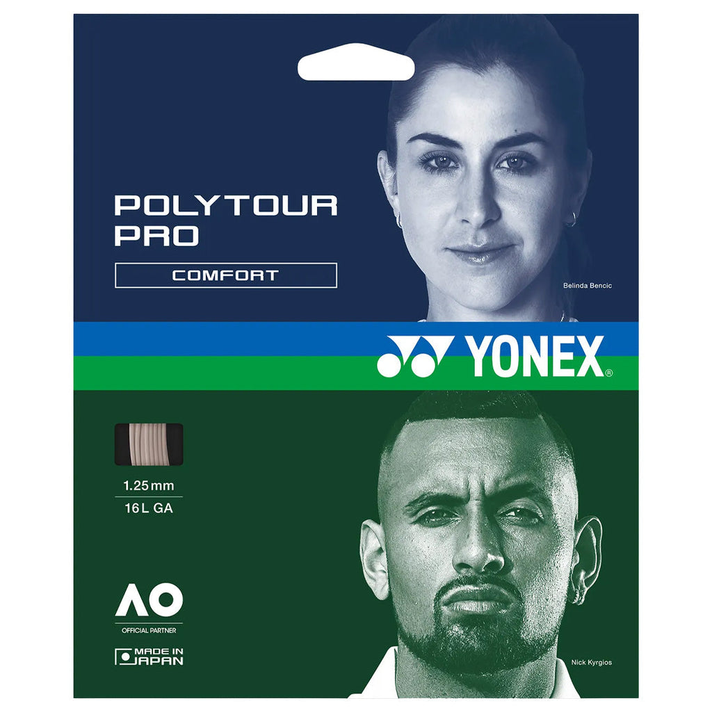 Yonex Poly Tour Pro string set in Warm Gray