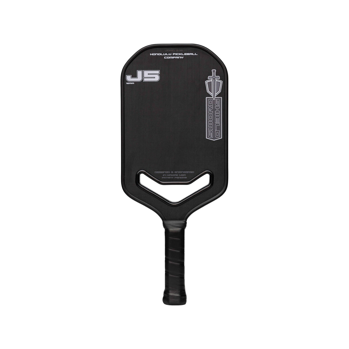 Honolulu Sword & Shield J5 pickleball paddle in Black