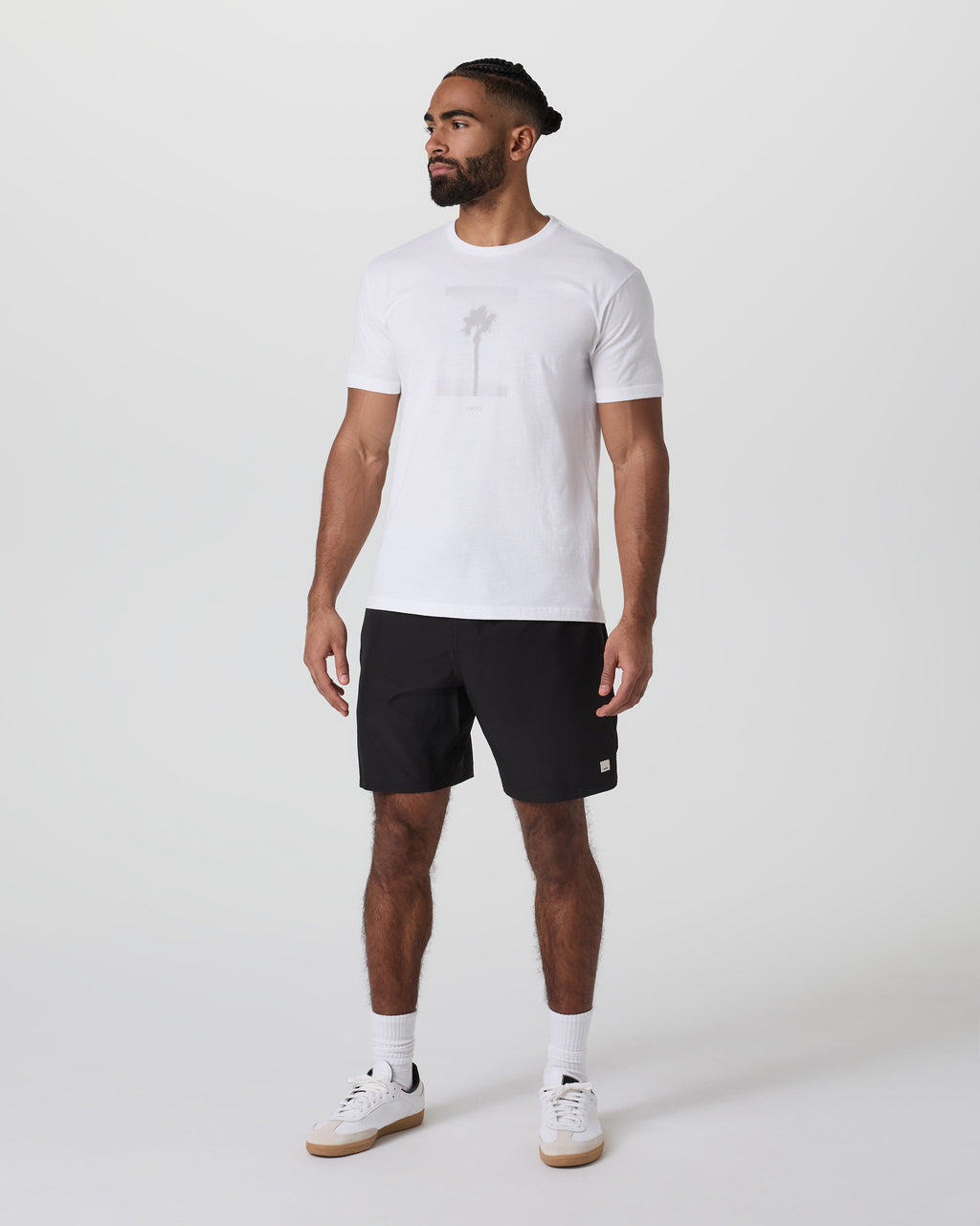 Vuori Banks Session Short Unlined 7" - Black, full length