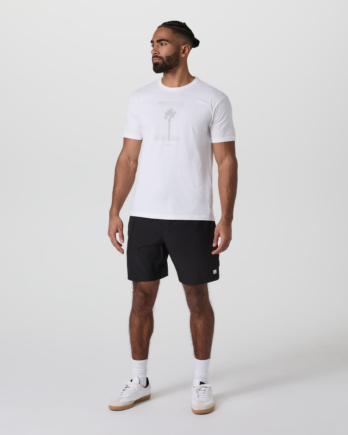 Vuori Banks Session Short Unlined 7" - Black, full length