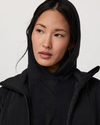 Vuori Halo Modern Pullover Hoodie in Black Heather - hood detail