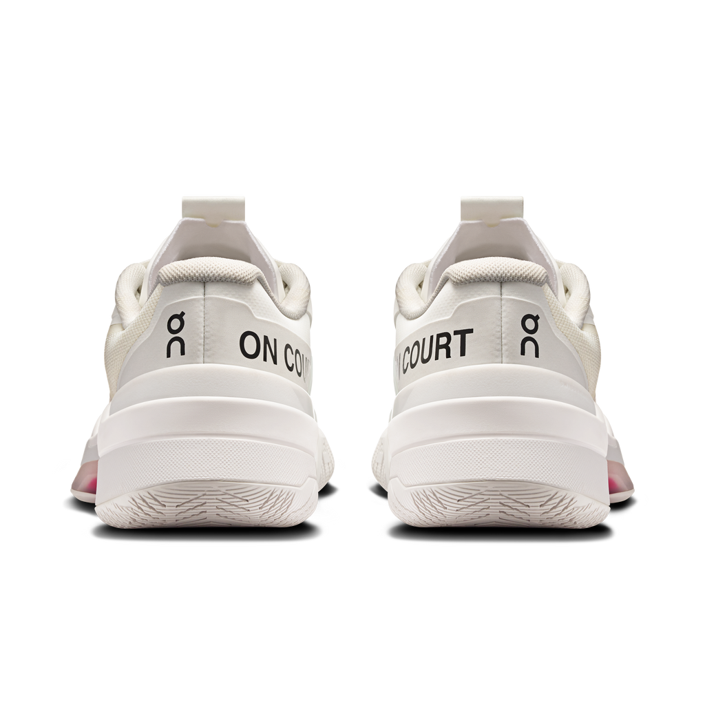 On THE ROGER Pro Fire Women's White/Pink tennis shoe
