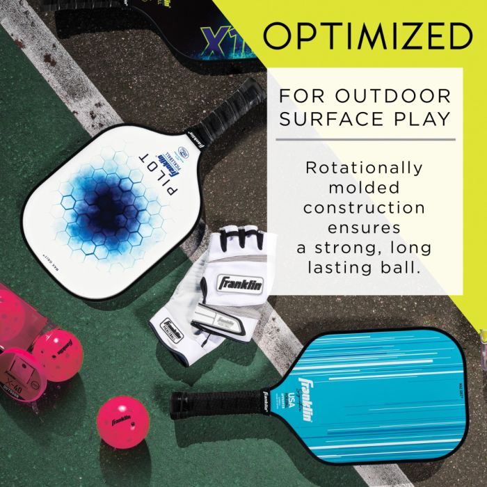Franklin X-40 outdoor pickleball, pink, detail